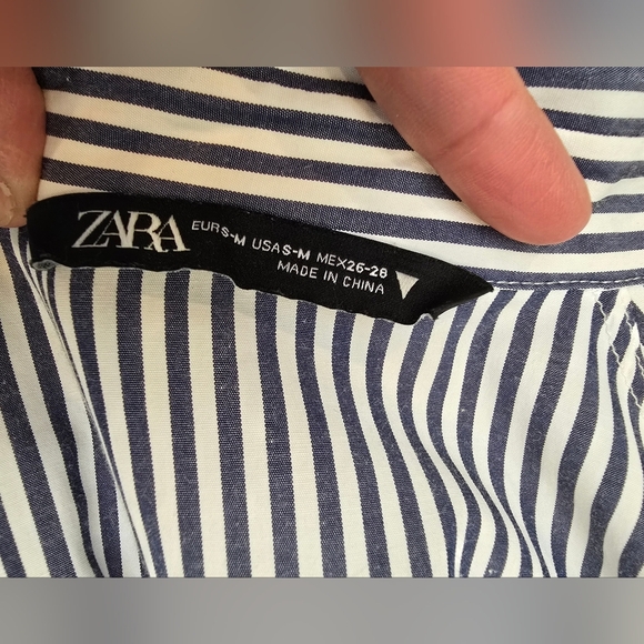 Zara Blue and White Striped Shirt Tunic Style Dress Oversized Size Small Medium - Picture 6 of 14